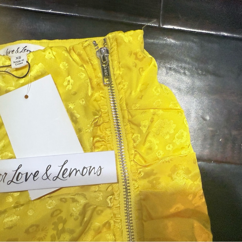 For Love And Lemons Yellow Floral Mini Skirt